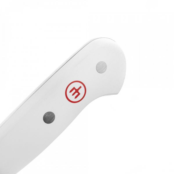 Набор из 4-х кухонных ножей в дизайнерской подставке + ножницы и мусат, White Classic, WUESTHOF, Золинген