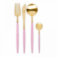 Набор столовых приборов на 6 персон, 24 предмета, розовый, Goa, GO.006.PKGB, CUTIPOL