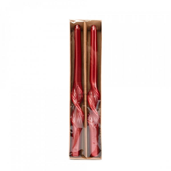 Свеча 25 см, 2 шт, красная, Витая, New year