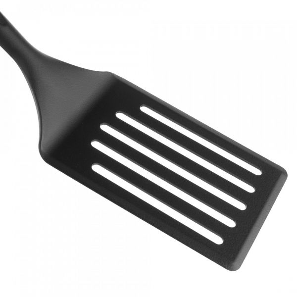 Лопатка кухонная с прорезями 28 см, нейлон, черный, DIAMANT, 400.13, OLYMPIA