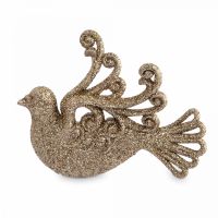 Игрушка елочная 11х9 см, пластик, шампань, Голубка, New year