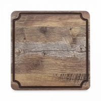 Доска для сервировки и нарезки с желобом 24x24 см, дуб мореный, композитный материал, Surface, DSJ2400634KL6, ComposeEat