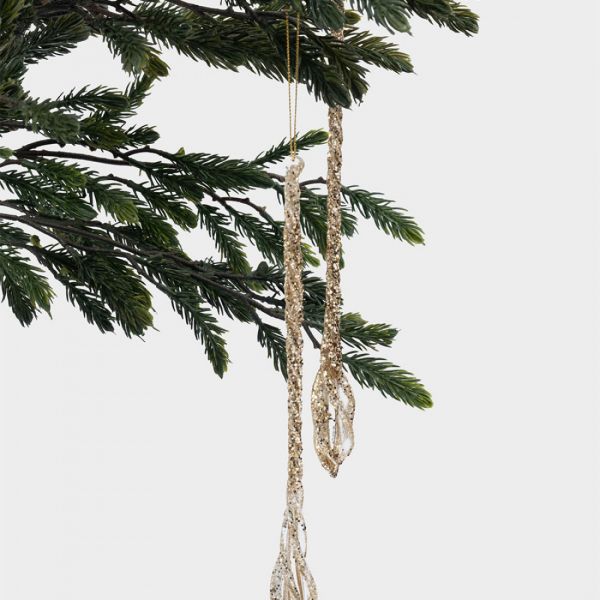 Игрушка елочная 25 см, 2 шт, стекло, шампань, Сосулька, Event
