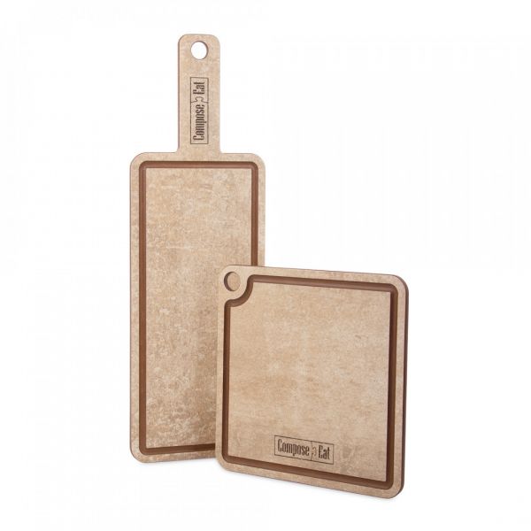 Доска композитная с желобом для сервировки и подачи 36х12см, порфир кремовый, Fashion ComposeEat