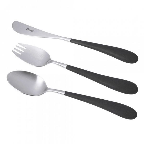 Набор детских столовых приборов, 3 предмета, черный, Alice, ALI.3, CUTIPOL
