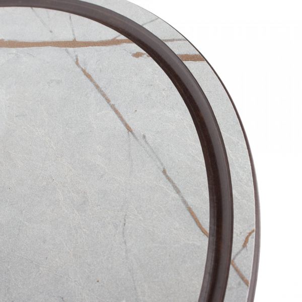 Доска круглая для нарезки и сервировки с желобом, 24 см, мраморный Грейс, композитный материал, Fashion, DRKJ240435KL6, ComposeEat