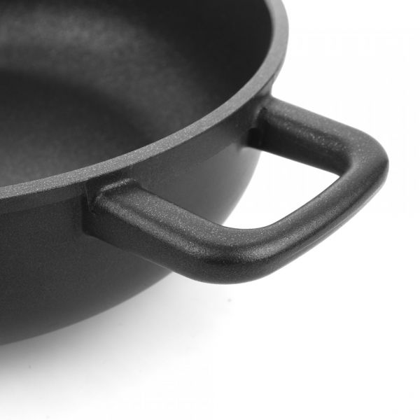 Сотейник с двумя ручками для индукционных плит с антипригарным покрытием 24 см, литой алюминий с алмазным порошком, черный, Diamant Plus, 413.24, OLYMPIA