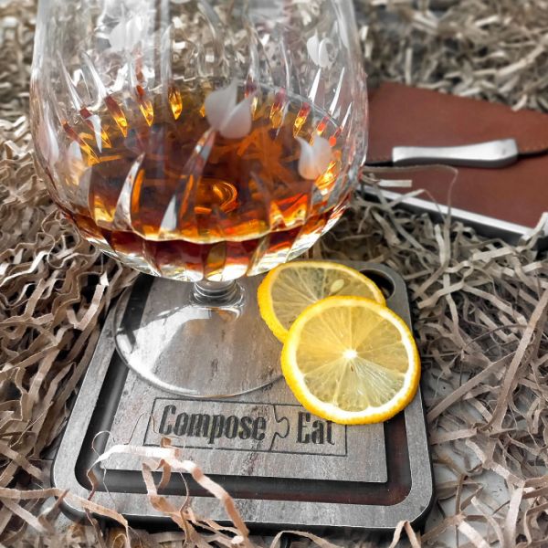 Подставка для чашки 10х10 см, травертин капучино, Fashion ComposeEat