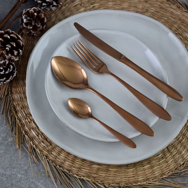 Набор столовых приборов на 6 персон 24 предмета Colombo, медный, PEP-12000-24LCU, CRISTEMA