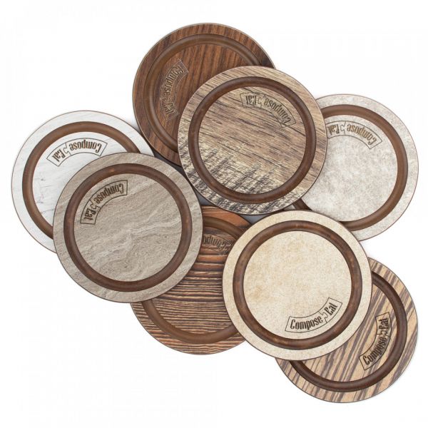 Подставка под кружку Бирдекель, круглая, 95 мм, травертин капучино, Fashion ComposeEat