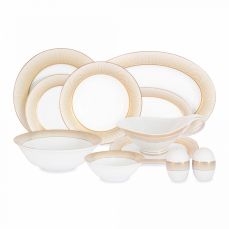 Сервиз обеденный на 11 персон, 41 предмет, фарфор, бело-золотистый, Вирджиния Anna Lafarg Midori