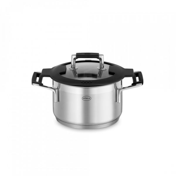 Набор посуды из нержавеющей стали Silence PRO, 9 предметов: 4 кастрюли, 1 ковш, 4 стеклянные крышки, 91966 Roesle, ROESLE