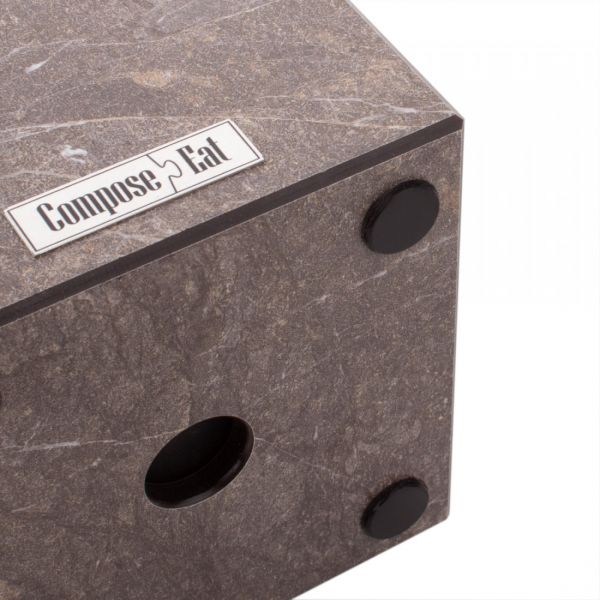 Подставка универсальная для кухонных ножей 11x11x24 см, мрамор темный, композитный материал, Fashion ComposeEat