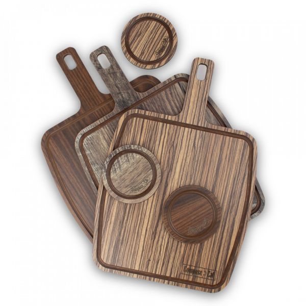 Доска сервировочная с ручкой, с желобом, 36х25 см, орех, Fashion, DRRJ36250655KL6, ComposeEat