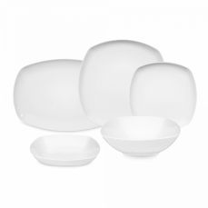 Сервиз обеденный на 6 персон, 20 предметов, квадратные тарелки, белый фарфор, Lido SELTMANN