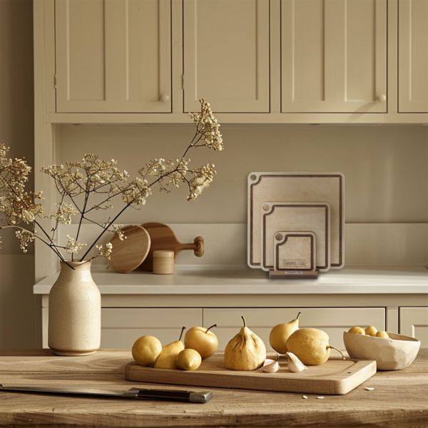 Набор сервировочных досок 3 шт, на подставке, порфир кремовый, в подарочной упаковке, композитный материал, ProFashion ComposeEat