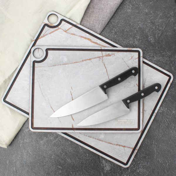 Доска разделочная c желобом, 42x31 см, мраморный Грейс, композитный материал, ProFashion, DRJ42310435KL6, ComposeEat