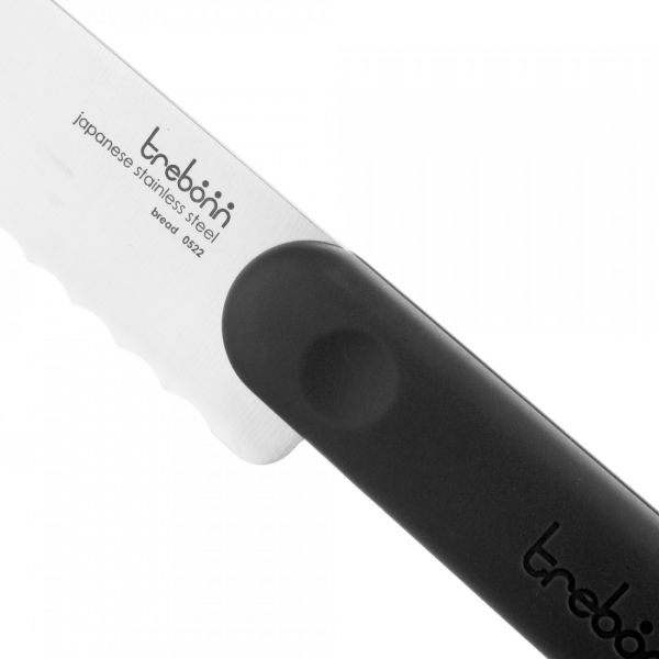 Нож кухонный для хлеба 20 см, черная ручка, Chopping boards and Knives TREBONN