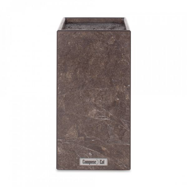 Подставка универсальная для кухонных ножей 11x11x24 см, мрамор темный, композитный материал, Fashion ComposeEat