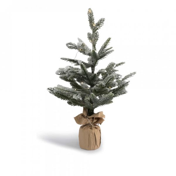 Ель искусственная 60 см, в крафте, с подсветкой, полиэтилен, Interior natural
