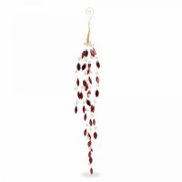 Украшение декоративное 45 см, подвесное, акрил/металл, красно-белое, Жемчуг, New year