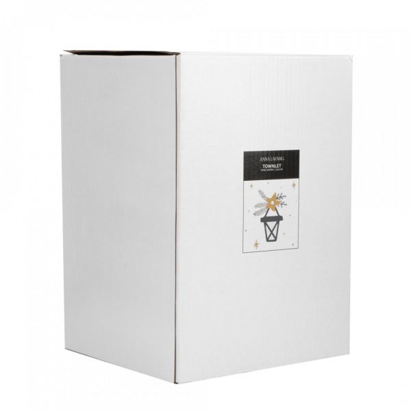 Снежный фонарь 19 см, с подсветкой, пластик, белый, Дом в шаре, Townlet
