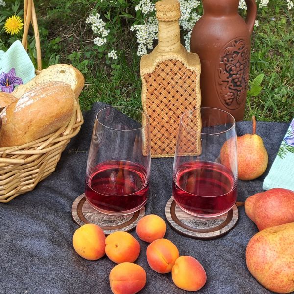 Набор подставок под кружку Бирдекель, 4 шт, 95 мм, дуб мореный, подарочная коробка, Fashion ComposeEat