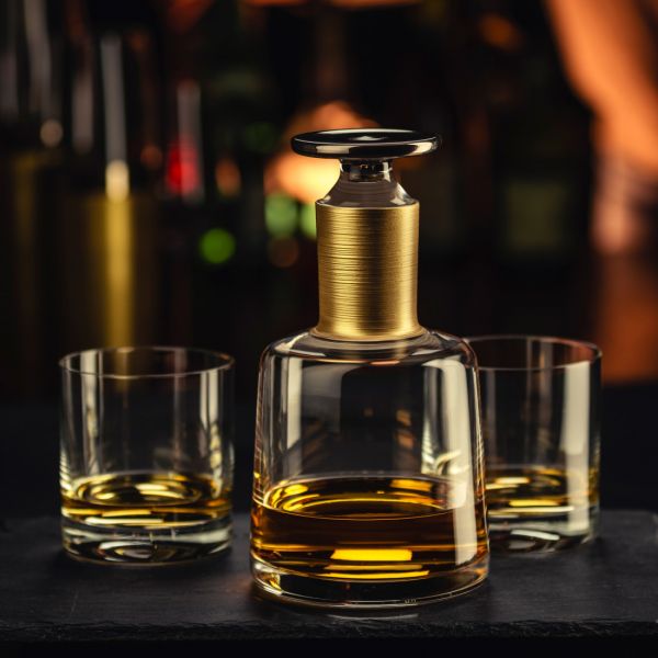 Набор для виски: штоф, 750 мл, 2 стакана, 400 мл, золотой, Hamilton EISCH