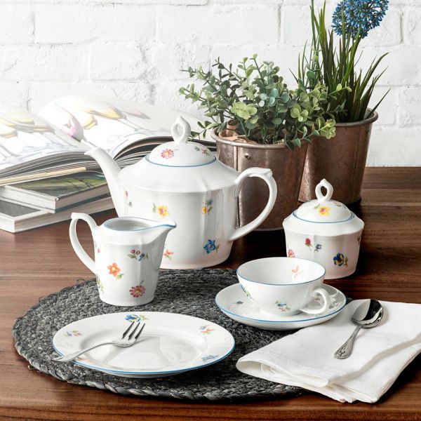 Сервиз чайный на 6 персон, 21 предметов, фарфор, Sonate Nostalgie 34032, 34032TS21, SELTMANN