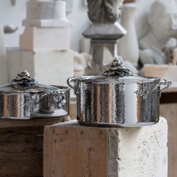 Кастрюля из нержавеющей стали 8 л, 26 см, крышка с посеребренной декорированной ручкой, Opus Prima RUFFONI