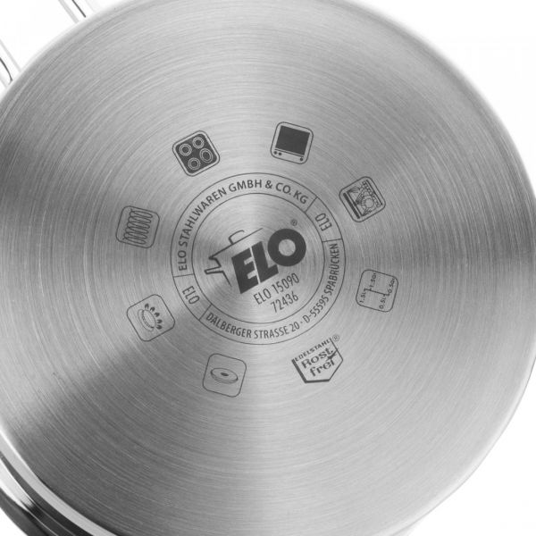 Набор посуды 8 предметов: 3 кастрюли, 1 ковш, 1 ковш для молока, 3 стеклянные крышки, Citrin ELO