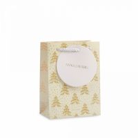 Пакет подарочный 12х16 см, бумага, серый, Золотистые елки, Fir