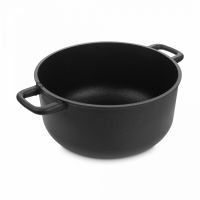 Кастрюля для индукционных плит с антипригарным покрытием 24 см, 5.3 л, литой алюминий с алмазным порошком, черный, Diamant Plus, 415.24, OLYMPIA