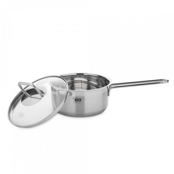 Ковш со стеклянной крышкой 16 см, 1.1 л, нержавеющая сталь, Profi Duo Therm, 40416, ELO