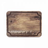 Доска для сервировки и нарезки с желобом, 24x18 см, дуб мореный, композитный материал, Surface, DSJ24180634KL6, ComposeEat