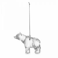 Игрушка елочная 8 см, акрил, прозрачный, Медведь, Event