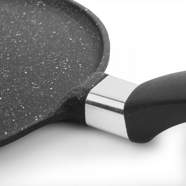 Сковорода для блинов с антипригарным покрытием 20 см, литой алюминий, черный, Hard Cook Fix, 212.20, OLYMPIA