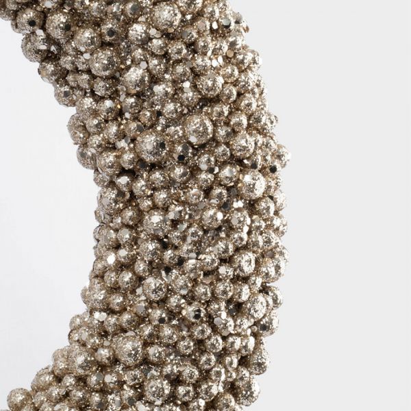 Венок декоративный 25 см, полистирол, шампань, Celebration
