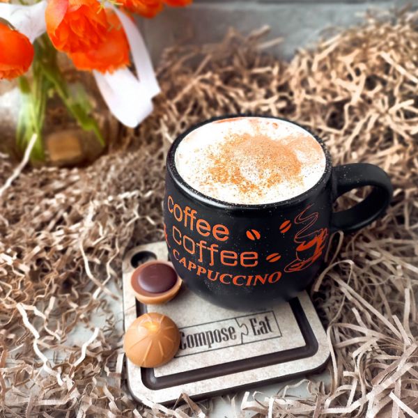 Подставка для чашки 10х10 см, серый мрамор, ProFashion ComposeEat