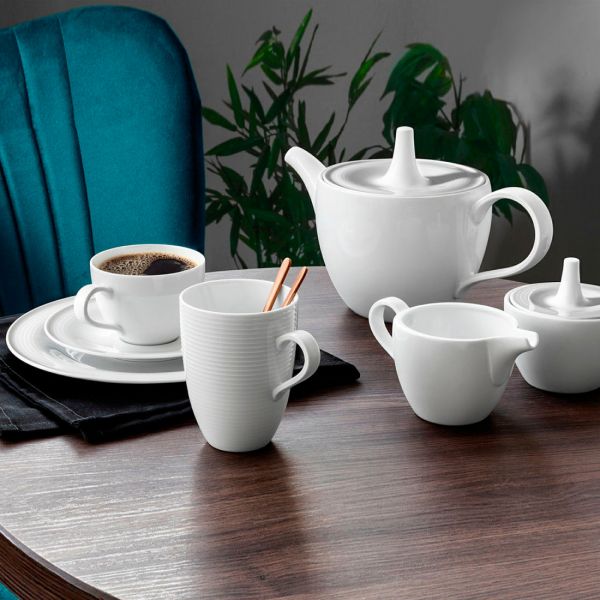 Сервиз чайный на 6 персон, 21 предмет, белый фарфор, Beat, 00003TS21, SELTMANN