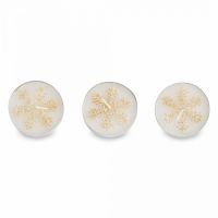 Свеча чайная 5 см, 3 шт, золотистая, Снежинка, New year