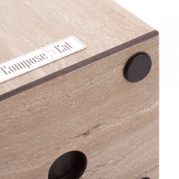 Подставка универсальная для кухонных ножей, 11х11х24 см, травертин капучино, композитный материал, Fashion, PDN110406KL6, ComposeEat