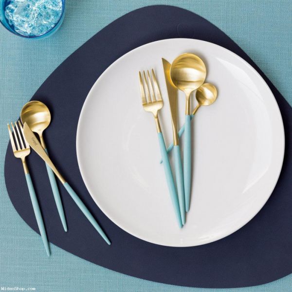 Набор столовых приборов на 6 персон, 24 предмета, бирюзовый, Goa, GO.006.TGB, CUTIPOL