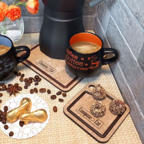 Подставка под горячее/доска для сервировки 18х18 см, порфир кремовый, Fashion ComposeEat