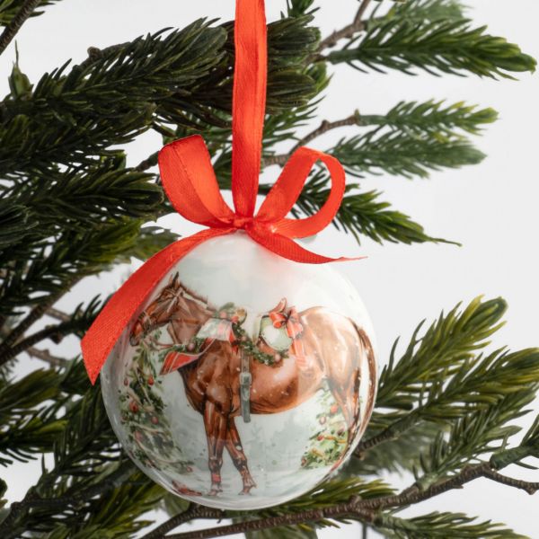 Игрушка елочная 7 см, пенопласт, шар, Лошадка, Bright horse
