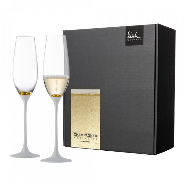Набор бокалов для шампанского, 2 шт, 180 мл, белый/золотой, Champagner Exclusive, Champagner Exclusive EISCH