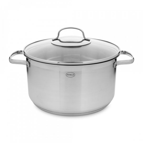 Набор посуды, 7 предметов: 3 кастрюли, 1 ковш, 3 стеклянные крышки, Elegance, 130149, ROESLE