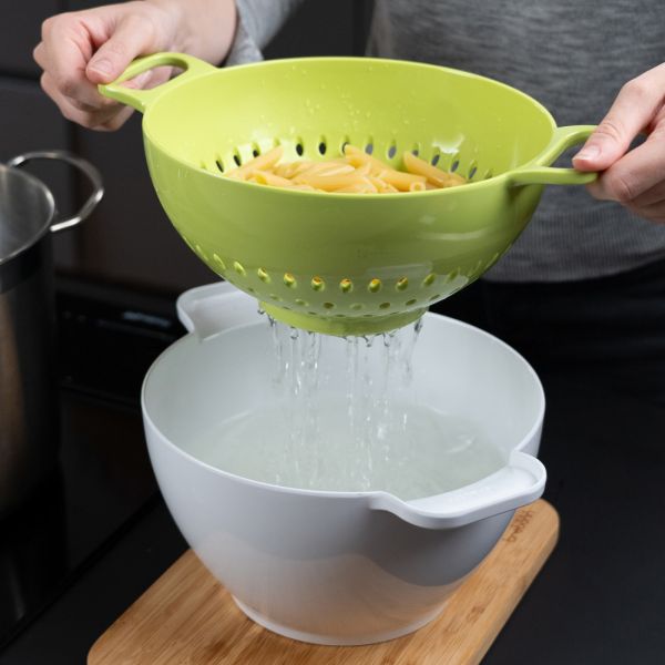 Дуршлаг с миской, диаметр 23.5 см, зеленый/белый, Bowls Colanders TREBONN