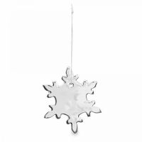 Игрушка елочная 7 см, фарфор, серебристая, Снежинка, New year