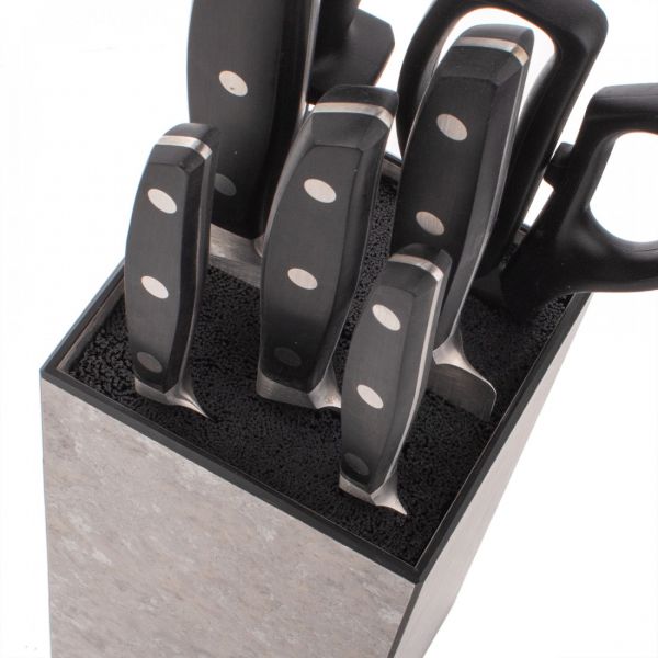 Подставка универсальная для кухонных ножей, 11х11х24 см, серый мрамор, композитный материал, Elegance, PDN114057OA4, ComposeEat